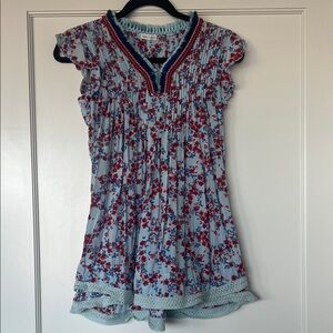 Floral Blue and Red Dress